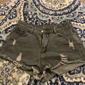 grey jean shorts